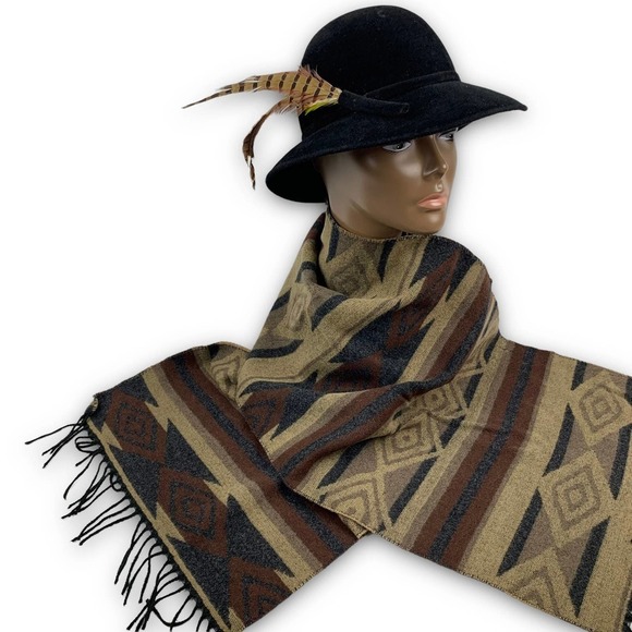 Vintage Italian designer chevron western cowboy print scarf - Picture 5 of 11